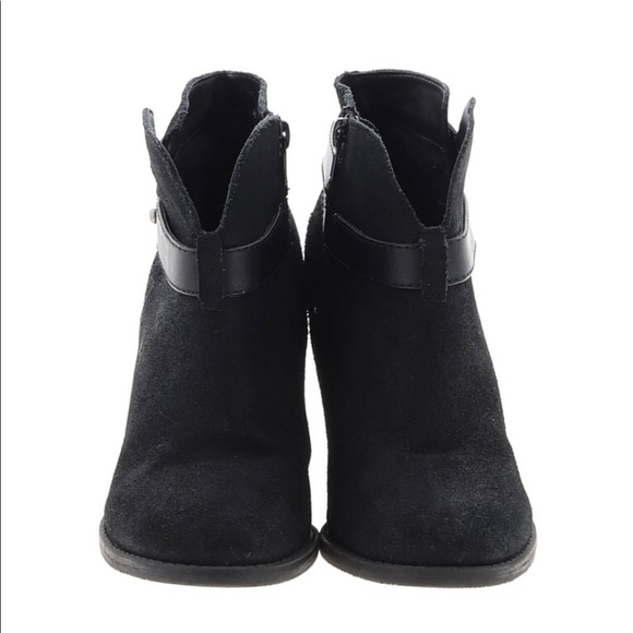 Crown Vintage sz 7 1/2 suede leather black booties - Picture 2 of 9